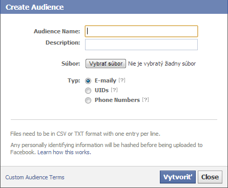 Power Editor Custom Audience