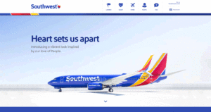 Pekný príklad zmenšujúceho sa obrázku lietadla na southwest-heart.com