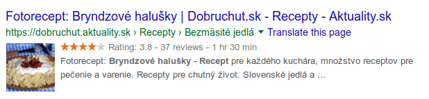 Štruktúrované dáta - recepty