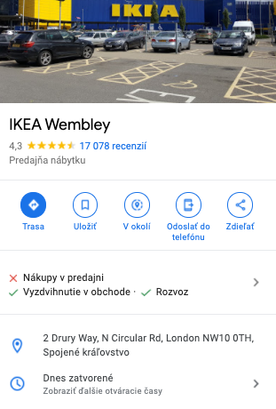 Londýnska IKEA je zatvorená pre fyzický nákup, ale umožňuje vyzdvihnutie tovaru a informuje o tom svojich zákazníkov.